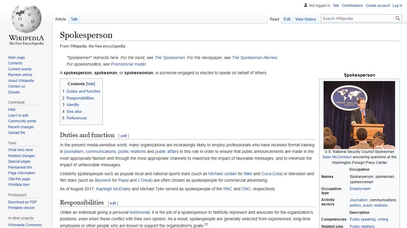 Spokesperson - Wikipedia